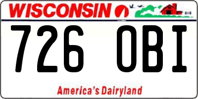 WI license plate 726OBI