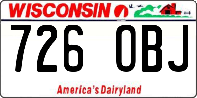 WI license plate 726OBJ