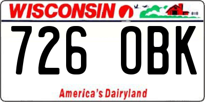 WI license plate 726OBK