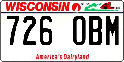 WI license plate 726OBM