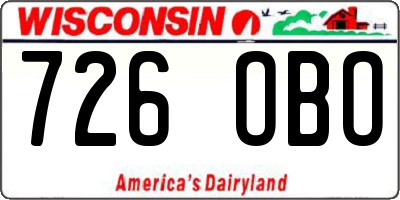WI license plate 726OBO