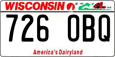 WI license plate 726OBQ