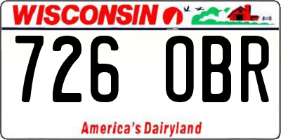 WI license plate 726OBR