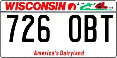 WI license plate 726OBT