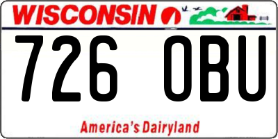 WI license plate 726OBU