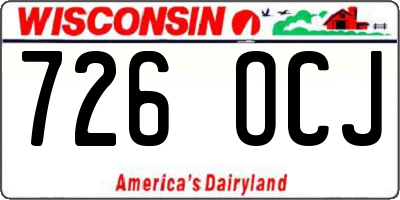 WI license plate 726OCJ