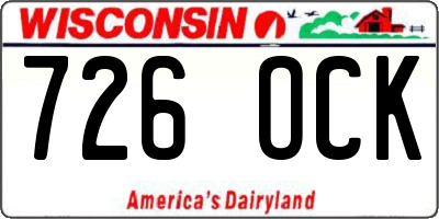 WI license plate 726OCK