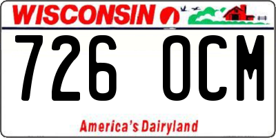 WI license plate 726OCM