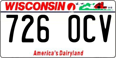 WI license plate 726OCV