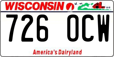 WI license plate 726OCW