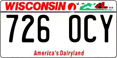 WI license plate 726OCY