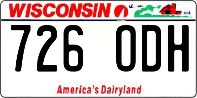 WI license plate 726ODH