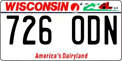 WI license plate 726ODN
