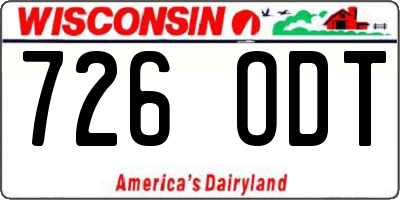 WI license plate 726ODT