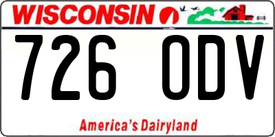 WI license plate 726ODV