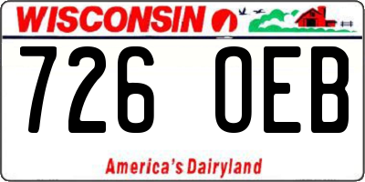WI license plate 726OEB