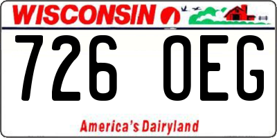 WI license plate 726OEG