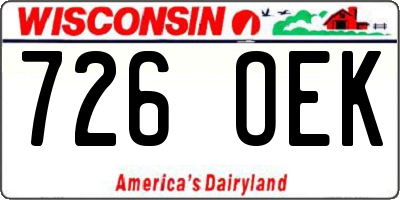 WI license plate 726OEK