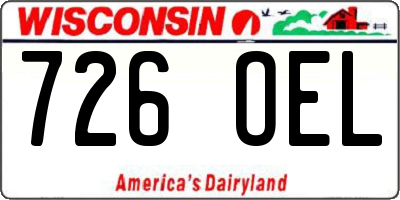 WI license plate 726OEL