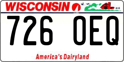WI license plate 726OEQ
