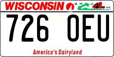WI license plate 726OEU