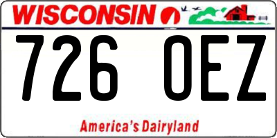 WI license plate 726OEZ