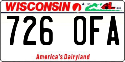 WI license plate 726OFA