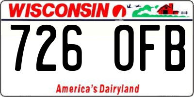 WI license plate 726OFB