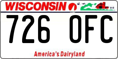 WI license plate 726OFC