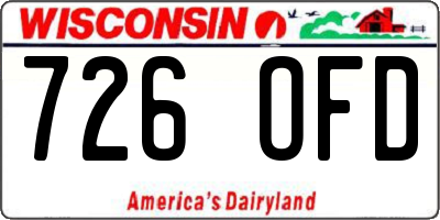 WI license plate 726OFD