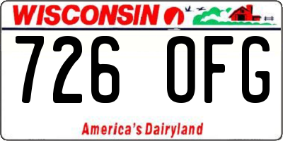 WI license plate 726OFG