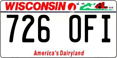 WI license plate 726OFI
