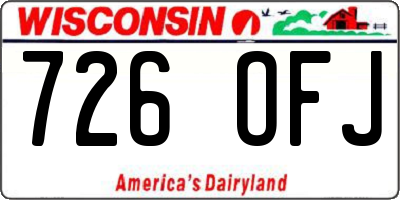 WI license plate 726OFJ