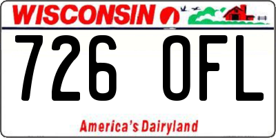 WI license plate 726OFL