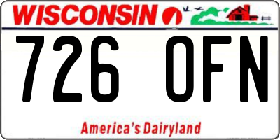 WI license plate 726OFN