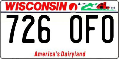 WI license plate 726OFO
