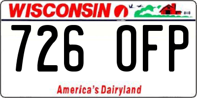 WI license plate 726OFP