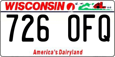 WI license plate 726OFQ