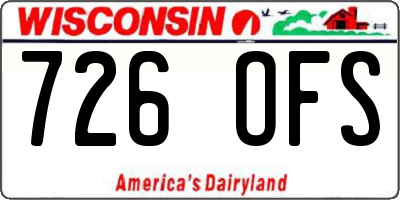 WI license plate 726OFS