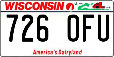 WI license plate 726OFU