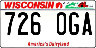 WI license plate 726OGA