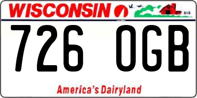 WI license plate 726OGB
