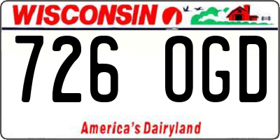 WI license plate 726OGD