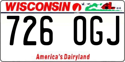 WI license plate 726OGJ