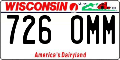 WI license plate 726OMM