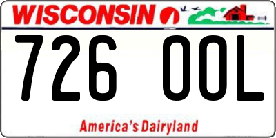 WI license plate 726OOL