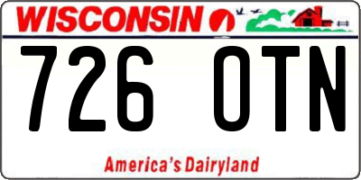 WI license plate 726OTN