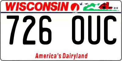 WI license plate 726OUC