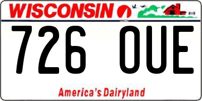 WI license plate 726OUE