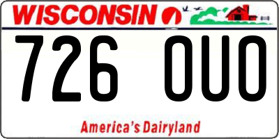 WI license plate 726OUO